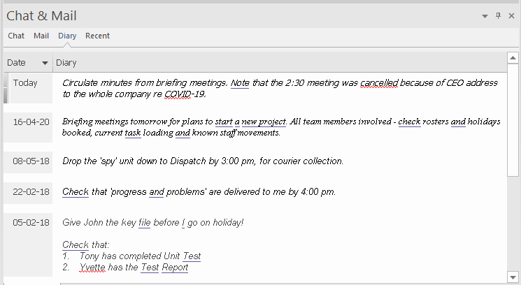 The Journal page of the Collaborate window in Sparx Systems Enterprise Architect.