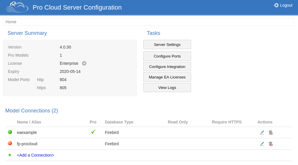 Pro Cloud Server 4: Client de Configuration basé sur un Navigateur